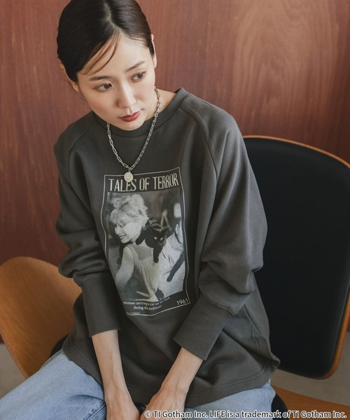 LIFE（ライフ）の「LIFE PICTURE COLLECTION＊カレッジポンチョプルオーバー/593317（Tシャツ/カットソー・レディース・グレー系その他/ダークブラウン/ライトグレー/ダークグレー・FREE）」の10枚目の写真