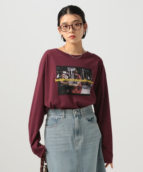 BAYFLOW(ベイフロー)の「フォトプリントワイドロングスリーブT(Tシャツ/カットソー・レディース・チャコール/アイボリー/ボルドー・FREE)」の14枚目の写真