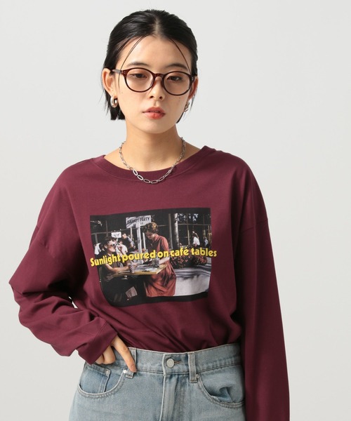 BAYFLOW(ベイフロー)の「フォトプリントワイドロングスリーブT(Tシャツ/カットソー・レディース・チャコール/アイボリー/ボルドー・FREE)」の13枚目の写真