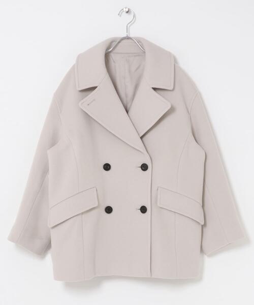 URBAN RESEARCH ROSSO WOMEN（アーバンリサーチ　ロッソ）の「オーバーミドルPコート（ピーコート・レディース・チャコールグレー/ホワイト系その他/ブラック系その他・FREE）」の20枚目の写真