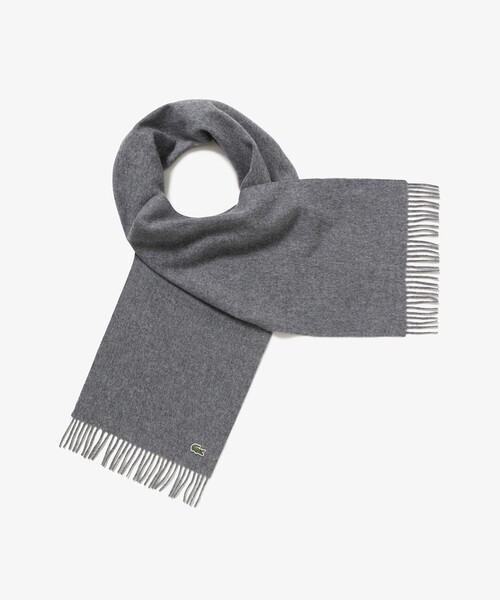 LACOSTE(ラコステ)の「メリノウールスクールマフラー(マフラー・メンズ・ネイビー/ホワイト/グレー/ブラック・FREE)」の4枚目の写真