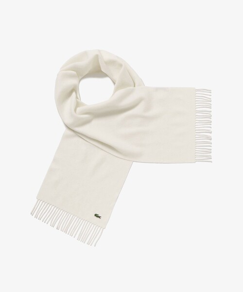 LACOSTE(ラコステ)の「メリノウールスクールマフラー(マフラー・メンズ・ネイビー/ホワイト/グレー/ブラック・FREE)」の2枚目の写真