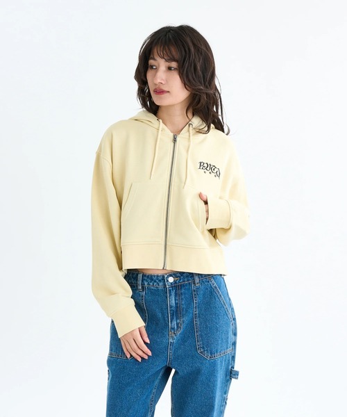 RVCA（ルーカ）の「RVCA レディース NEAT ZIP HOODIE パーカー 【2025年秋冬モデル】 @autumn/ルーカダブルジップアップパーカー・フーディー（パーカー・レディース・ブラック/ブラウン系その他/イエロー系その他・SMALL/MEDIUM）」の3枚目の写真