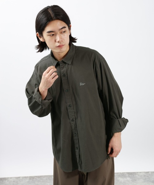 BAYFLOW(ベイフロー)の「ピーチウォッシュドレギュラーシャツ(シャツ/ブラウス・メンズ・ライトブラウン/シルバーグレー/チャコール・MEDIUM/LARGE)」の1枚目の写真