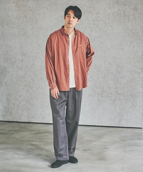 BAYFLOW(ベイフロー)の「ピーチウォッシュドレギュラーシャツ(シャツ/ブラウス・メンズ・ライトブラウン/シルバーグレー/チャコール・MEDIUM/LARGE)」の8枚目の写真