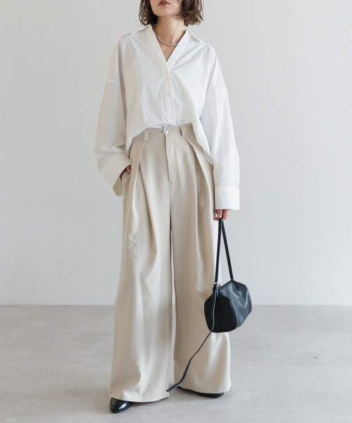 Bonjour Sagan（ボンジュールサガン）の「タックワイドバックゴムパンツ（その他パンツ・レディース・ライトベージュ/ブラック/チャコールグレー・FREE）」の17枚目の写真