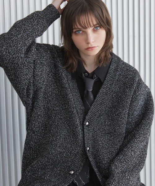 Spielio（シュピーリオ）の「【Spielio】Shiny lurex cardigan / シャイニールレックスカーディガン（カーディガン/ボレロ・メンズ・ブラック系1/レッド系1・L/M/S）」の7枚目の写真