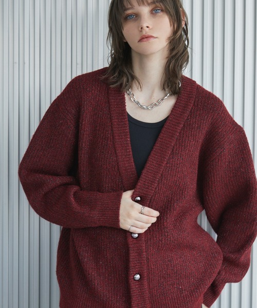 Spielio（シュピーリオ）の「【Spielio】Shiny lurex cardigan / シャイニールレックスカーディガン（カーディガン/ボレロ・メンズ・ブラック系1/レッド系1・L/M/S）」の14枚目の写真
