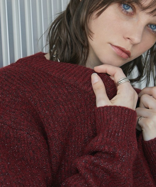 Spielio（シュピーリオ）の「【Spielio】Shiny lurex cardigan / シャイニールレックスカーディガン（カーディガン/ボレロ・メンズ・ブラック系1/レッド系1・L/M/S）」の16枚目の写真