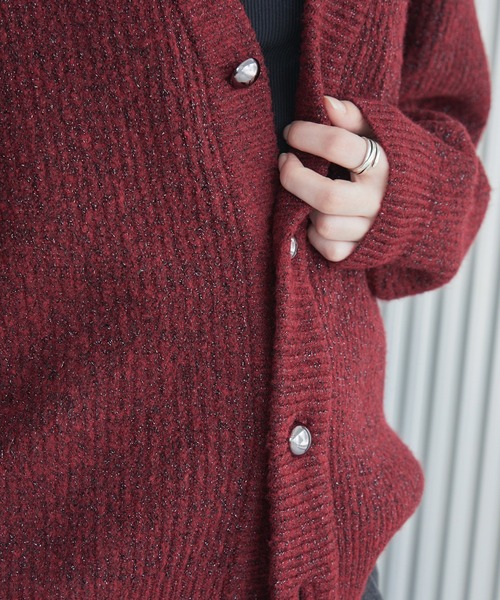 Spielio（シュピーリオ）の「【Spielio】Shiny lurex cardigan / シャイニールレックスカーディガン（カーディガン/ボレロ・メンズ・ブラック系1/レッド系1・L/M/S）」の18枚目の写真