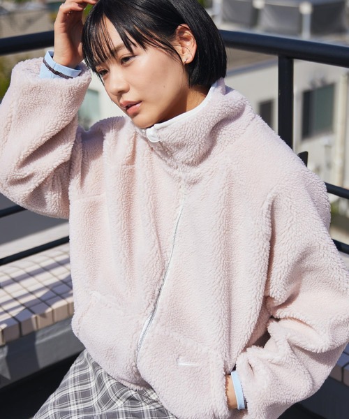 NIKE（ナイキ）の「ナイキ スポーツウェア ウィメンズ ハイパイル フリース ジャケット / Nike Sportswear Women's High-Pile Fleece Jacket HV2071-667 Silt Red（ブルゾン・レディース・ピンク系その他2・XS/S/M/L/XL）」の2枚目の写真