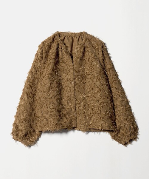 A DAY IN THE LIFE UNITED ARROWS(アデイインザライフユナイテッドアローズ)の「カットジャガード オーバーシャツ <A DAY IN THE LIFE>(シャツ/ブラウス・レディース・ブラウン系/ブラック/オフホワイト・FREE)」の3枚目の写真