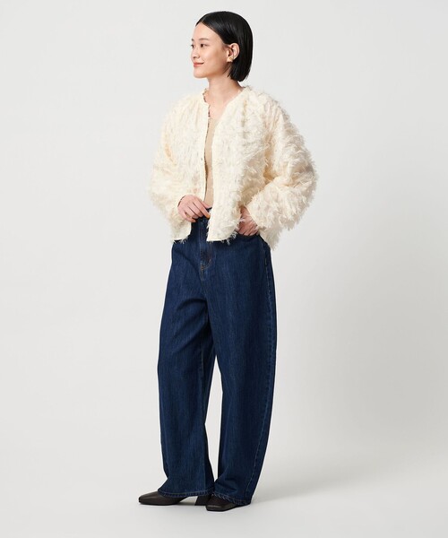 A DAY IN THE LIFE UNITED ARROWS(アデイインザライフユナイテッドアローズ)の「カットジャガード オーバーシャツ <A DAY IN THE LIFE>(シャツ/ブラウス・レディース・ブラウン系/ブラック/オフホワイト・FREE)」の7枚目の写真