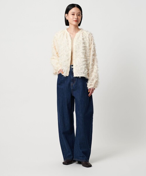 A DAY IN THE LIFE UNITED ARROWS(アデイインザライフユナイテッドアローズ)の「カットジャガード オーバーシャツ <A DAY IN THE LIFE>(シャツ/ブラウス・レディース・ブラウン系/ブラック/オフホワイト・FREE)」の8枚目の写真