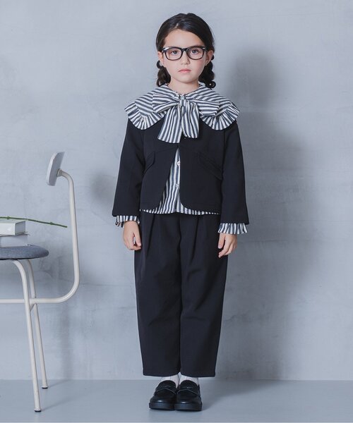 p.premier（ピードットプルミエ）の「ノーカラージャケットセットアップ_フォーマル対応（スーツセット・キッズ・ブラック・100/140/160/150/110/130/120）」の6枚目の写真