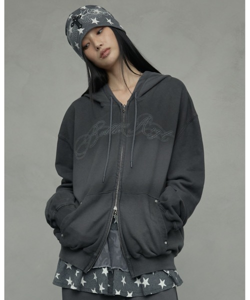 A'GEM/9 × .kom 『NIIER NOR/ニアノア』 DIRTY WASHING HOOD ZIP-UP