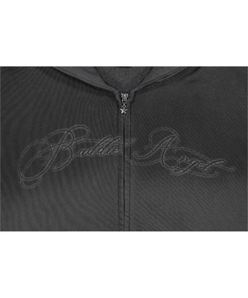 NIIER NOR(ニアノア)の「A'GEM/9 × .kom 『NIIER NOR/ニアノア』 DIRTY WASHING HOOD ZIP-UP/スプレー加工 ジップアップパーカー(パーカー・レディース・チャコールグレー/ホワイト・FREE)」の13枚目の写真
