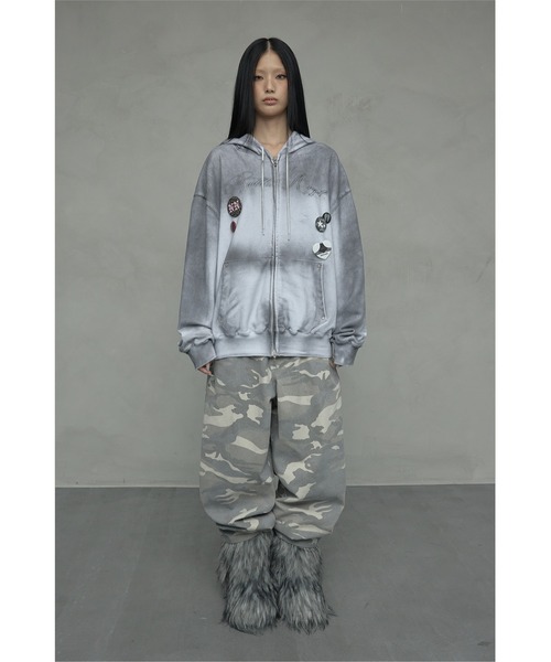 A'GEM/9 × .kom 『NIIER NOR/ニアノア』 DIRTY WASHING HOOD ZIP-UP