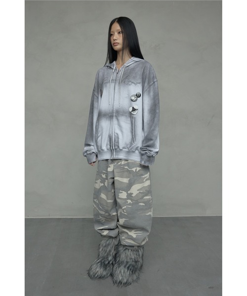 A'GEM/9 × .kom 『NIIER NOR/ニアノア』 DIRTY WASHING HOOD ZIP-UP