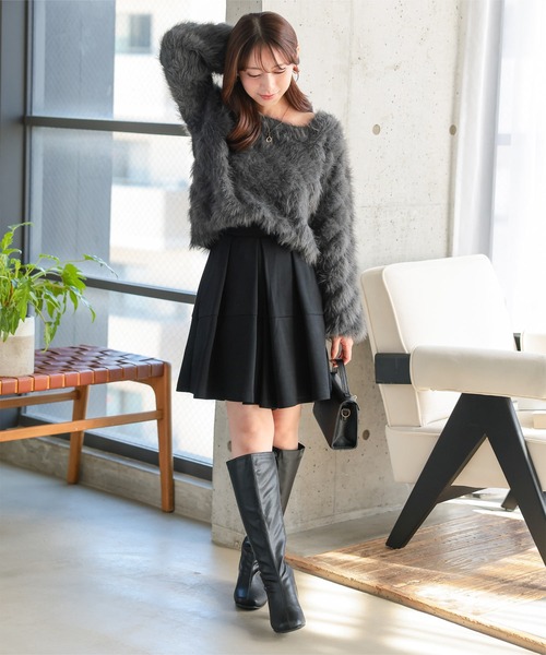 Petitle（プチレ）の「[ 低身長向けサイズ ] 足長×幅が選べる ストレッチロングブーツ（ブーツ・レディース・ブラック・S-Regular/L1/L-Regular/M1/M-Regular/S1）」の7枚目の写真