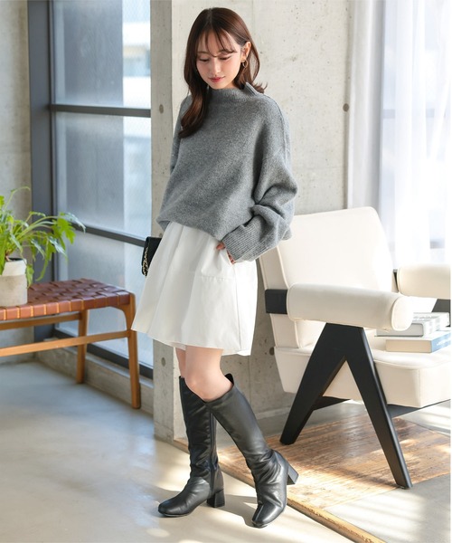 Petitle（プチレ）の「[ 低身長向けサイズ ] 足長×幅が選べる ストレッチロングブーツ（ブーツ・レディース・ブラック・S-Regular/L1/L-Regular/M1/M-Regular/S1）」の8枚目の写真