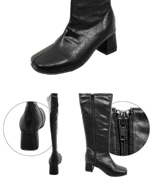 Petitle（プチレ）の「[ 低身長向けサイズ ] 足長×幅が選べる ストレッチロングブーツ（ブーツ・レディース・ブラック・S-Regular/L1/L-Regular/M1/M-Regular/S1）」の20枚目の写真