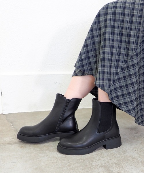 あしながおじさん（アシナガオジサン）の「プレーンサイドゴアブーツ　4810007（ブーツ・レディース・ブラック/ダークブラウン・22.5cm/23cm/23.5cm/24cm/24.5cm）」の8枚目の写真
