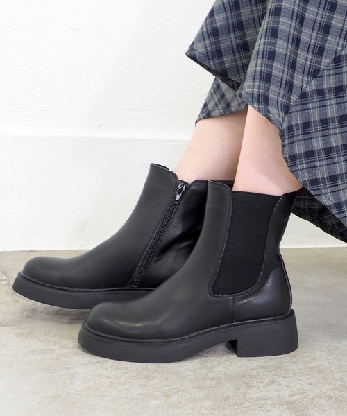 あしながおじさん（アシナガオジサン）の「プレーンサイドゴアブーツ　4810007（ブーツ・レディース・ブラック/ダークブラウン・22.5cm/23cm/23.5cm/24cm/24.5cm）」の9枚目の写真