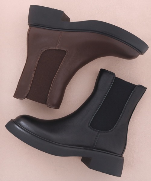 あしながおじさん（アシナガオジサン）の「プレーンサイドゴアブーツ　4810007（ブーツ・レディース・ブラック/ダークブラウン・22.5cm/23cm/23.5cm/24cm/24.5cm）」の14枚目の写真