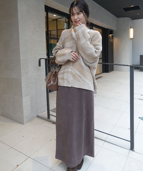 CORNERS（コーナーズ）の「ニュアンス柄モールニットカーディガン（カーディガン/ボレロ・レディース・ベージュ/ネイビー/オレンジ/ライトカーキ・FREE）」の21枚目の写真