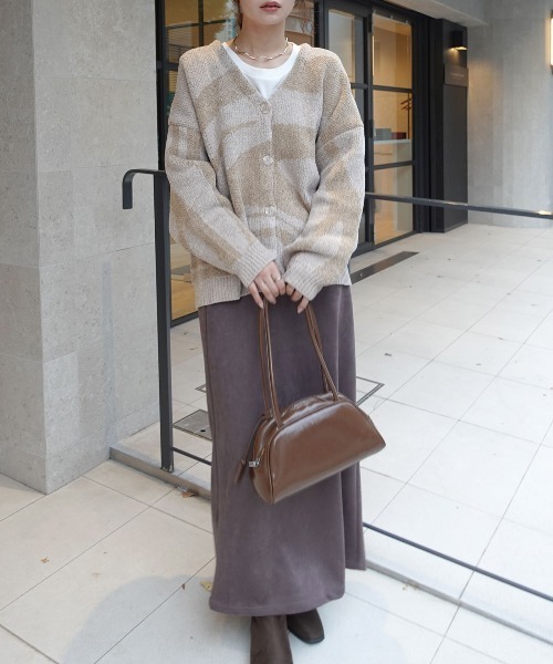 CORNERS（コーナーズ）の「ニュアンス柄モールニットカーディガン（カーディガン/ボレロ・レディース・ベージュ/ネイビー/オレンジ/ライトカーキ・FREE）」の22枚目の写真