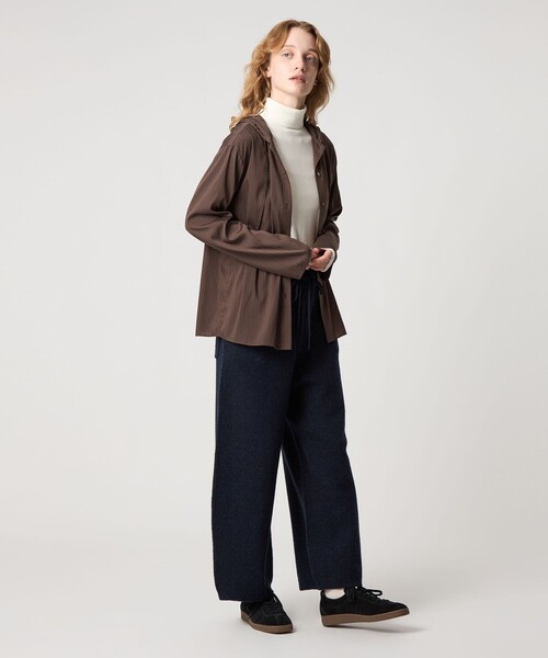 Steven Alan（スティーブンアラン）の「＜Steven Alan＞ストライプ フード シャツ（シャツ/ブラウス・レディース・ケリーグリーン/ダークブラウン・M/S）」の9枚目の写真