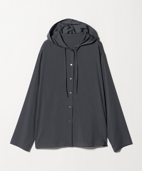 Steven Alan（スティーブンアラン）の「＜Steven Alan＞ストライプ フード シャツ（シャツ/ブラウス・レディース・ケリーグリーン/ダークブラウン・M/S）」の13枚目の写真