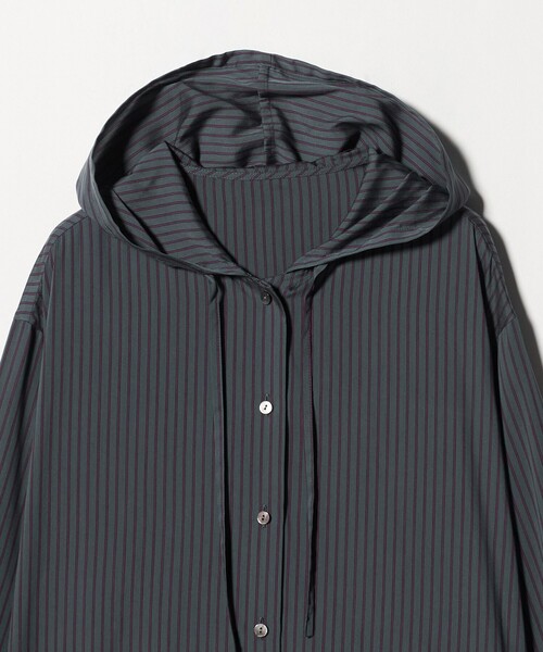 Steven Alan（スティーブンアラン）の「＜Steven Alan＞ストライプ フード シャツ（シャツ/ブラウス・レディース・ケリーグリーン/ダークブラウン・M/S）」の15枚目の写真