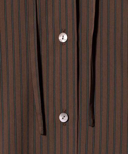 Steven Alan（スティーブンアラン）の「＜Steven Alan＞ストライプ フード シャツ（シャツ/ブラウス・レディース・ケリーグリーン/ダークブラウン・M/S）」の22枚目の写真