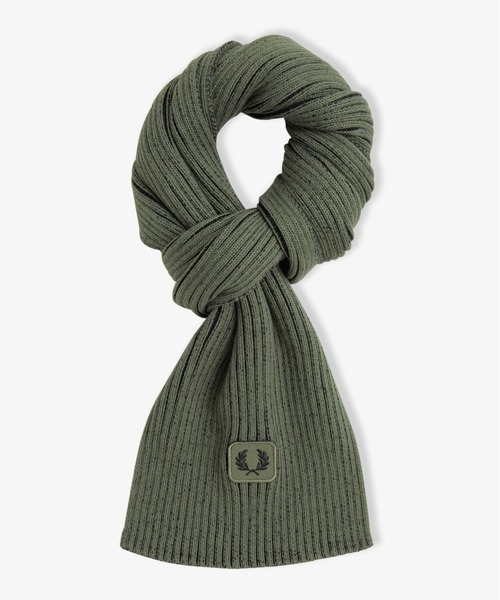 FRED PERRY(フレッドペリー)の「Cotton Ribbed Scarf/コットンリブマフラー(マフラー・メンズ・ブラック/カーキ・ONE SIZE)」の12枚目の写真