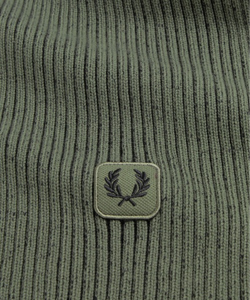 FRED PERRY(フレッドペリー)の「Cotton Ribbed Scarf/コットンリブマフラー(マフラー・メンズ・ブラック/カーキ・ONE SIZE)」の13枚目の写真