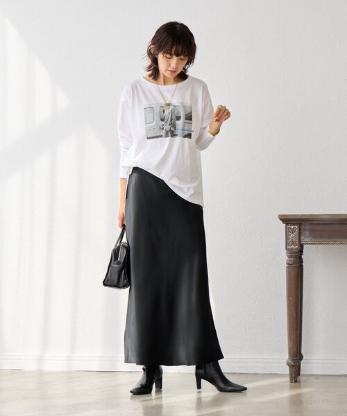 RIVE DROITE（リヴドロワ）の「【インナーとしても◎】PHOTO long Tee（Tシャツ/カットソー・レディース・ホワイト/グレー・FREE）」の22枚目の写真