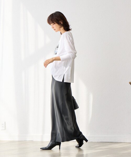 RIVE DROITE（リヴドロワ）の「【インナーとしても◎】PHOTO long Tee（Tシャツ/カットソー・レディース・ホワイト/グレー・FREE）」の21枚目の写真