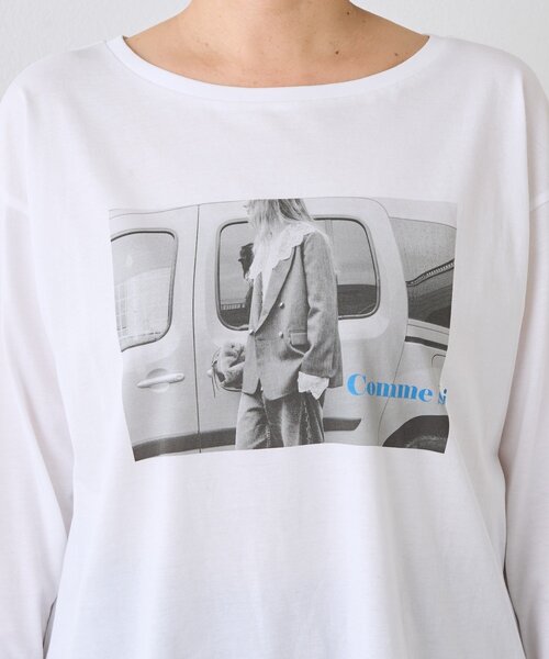 RIVE DROITE（リヴドロワ）の「【インナーとしても◎】PHOTO long Tee（Tシャツ/カットソー・レディース・ホワイト/グレー・FREE）」の10枚目の写真