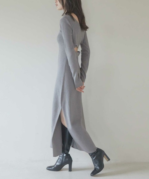 ACYM（アシーム）の「Back open mix knit ワンピース（ワンピース・レディース・アイボリー/グレー/ブラック・FREE）」の21枚目の写真
