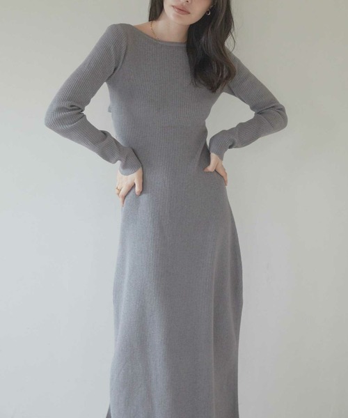 ACYM アシーム　ワンピース ACYM（アシーム） ワンピース Back open mix knit ワンピース