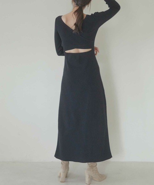 ACYM（アシーム）の「Back open mix knit ワンピース（ワンピース・レディース・アイボリー/グレー/ブラック・FREE）」の17枚目の写真