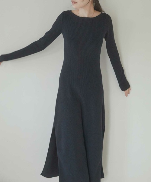 ACYM（アシーム）の「Back open mix knit ワンピース（ワンピース・レディース・アイボリー/グレー/ブラック・FREE）」の20枚目の写真