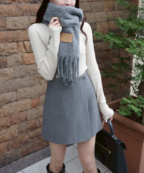 Wrap wool like short パンツ