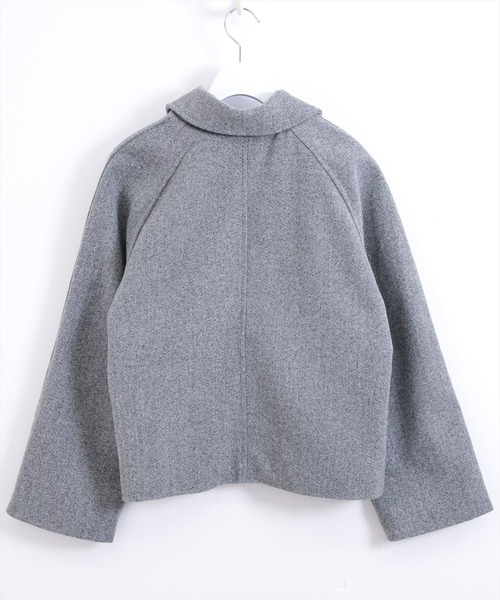 STAY MOTION（ステイモーション）の「【WEB限定】ウエストベルト付きショート丈コート［韓国ファッション カジュアル］≪AW新作≫（ステンカラーコート・レディース・ブラック/グレー・F）」の5枚目の写真