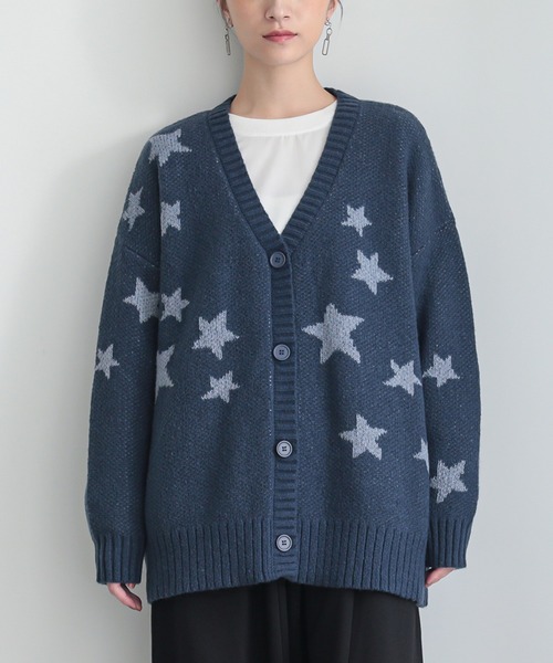 n'OrLABEL（ノアールレーベル）の「『星柄ニットカーディガン』（カーディガン/ボレロ・レディース・ブラック/ネイビー・FREE）」の12枚目の写真