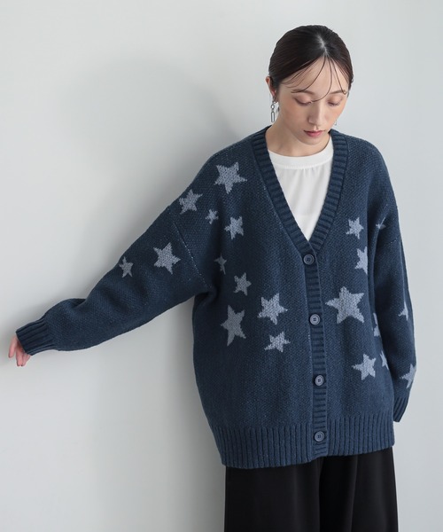 n'OrLABEL（ノアールレーベル）の「『星柄ニットカーディガン』（カーディガン/ボレロ・レディース・ブラック/ネイビー・FREE）」の13枚目の写真