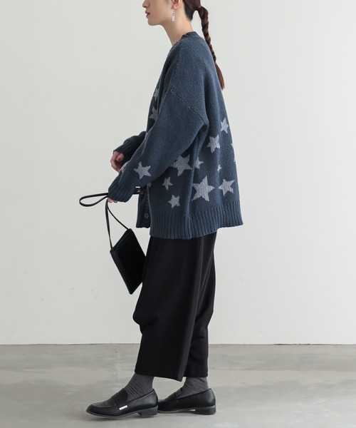 n'OrLABEL（ノアールレーベル）の「『星柄ニットカーディガン』（カーディガン/ボレロ・レディース・ブラック/ネイビー・FREE）」の6枚目の写真