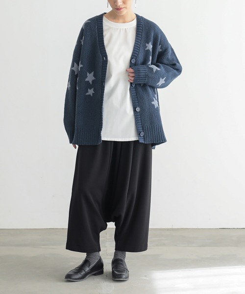 n'OrLABEL（ノアールレーベル）の「『星柄ニットカーディガン』（カーディガン/ボレロ・レディース・ブラック/ネイビー・FREE）」の7枚目の写真